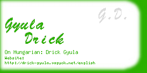 gyula drick business card